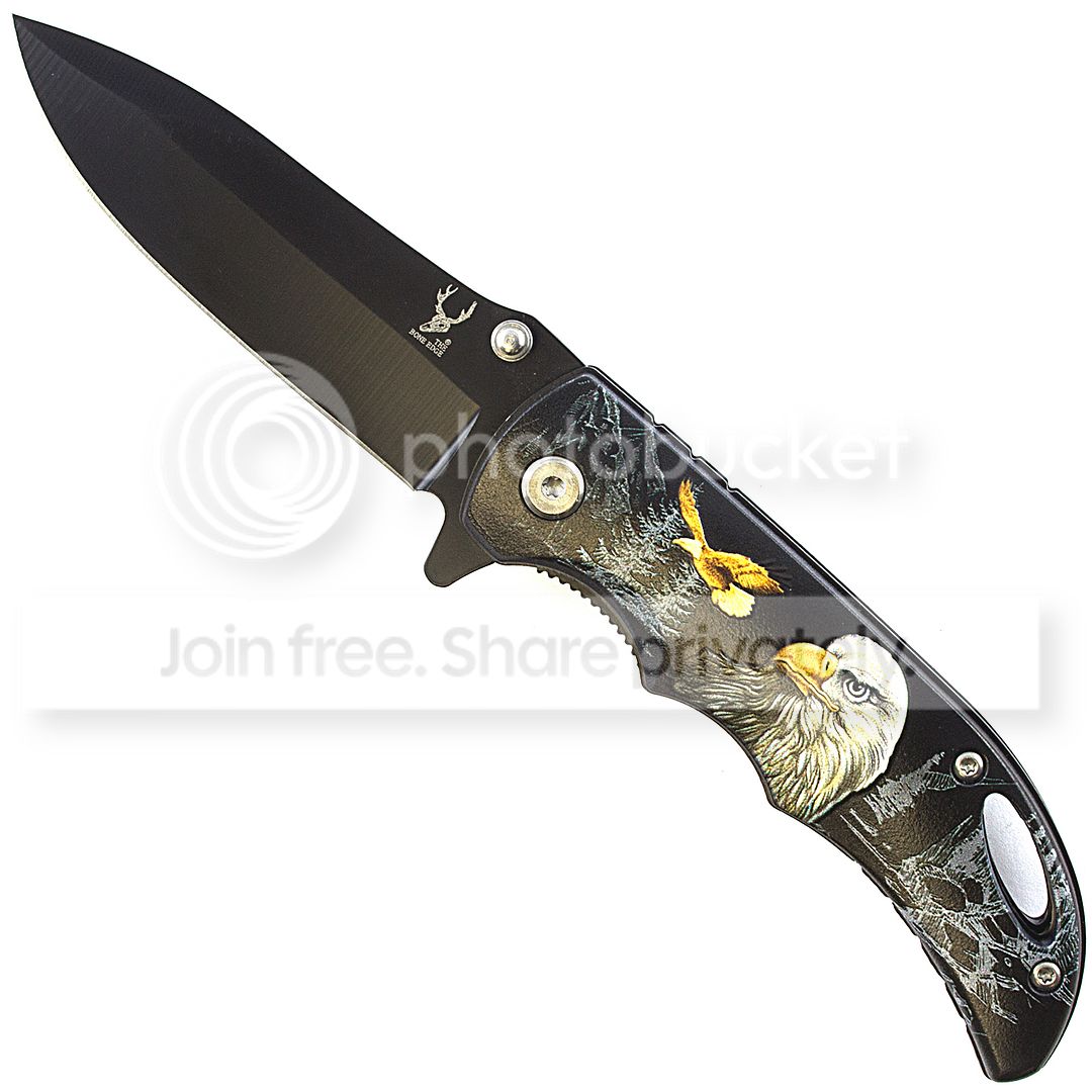 7" FLYING BALD EAGLE SPRING ASSISTED FOLDING POCKET KNIFE Fantasy Blade